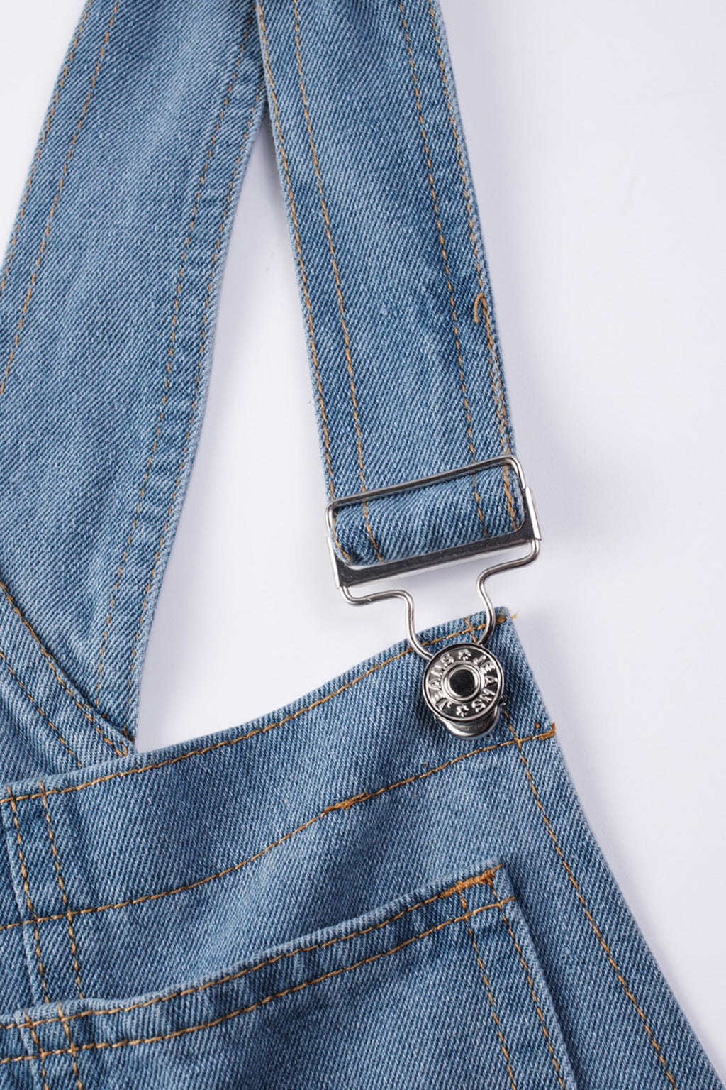 Dark Blue Retro Bib Pocket Buckle Straps Casual Denim Jumpsuit