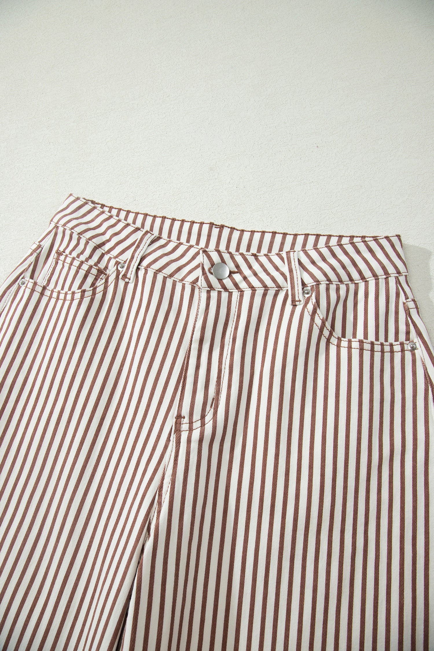 Sky Blue Stripe Casual Barrel Jeans