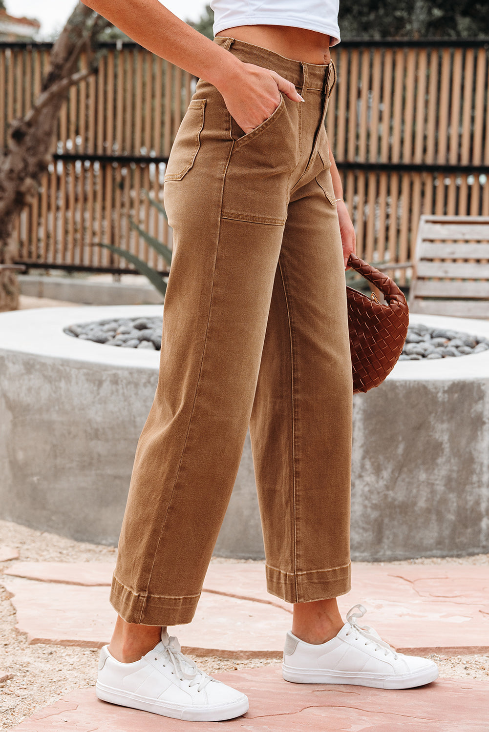 Ashleigh Blue Cropped High Rise Wide Leg Jeans