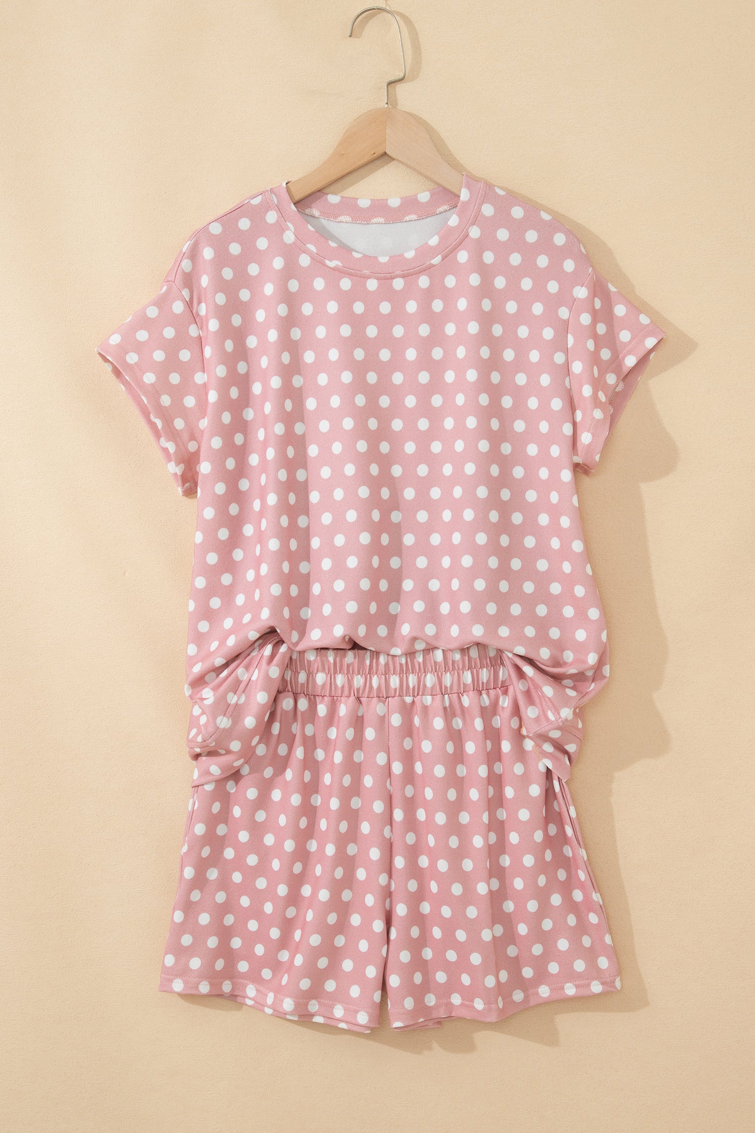 Brown Polka Dot Print Short Set