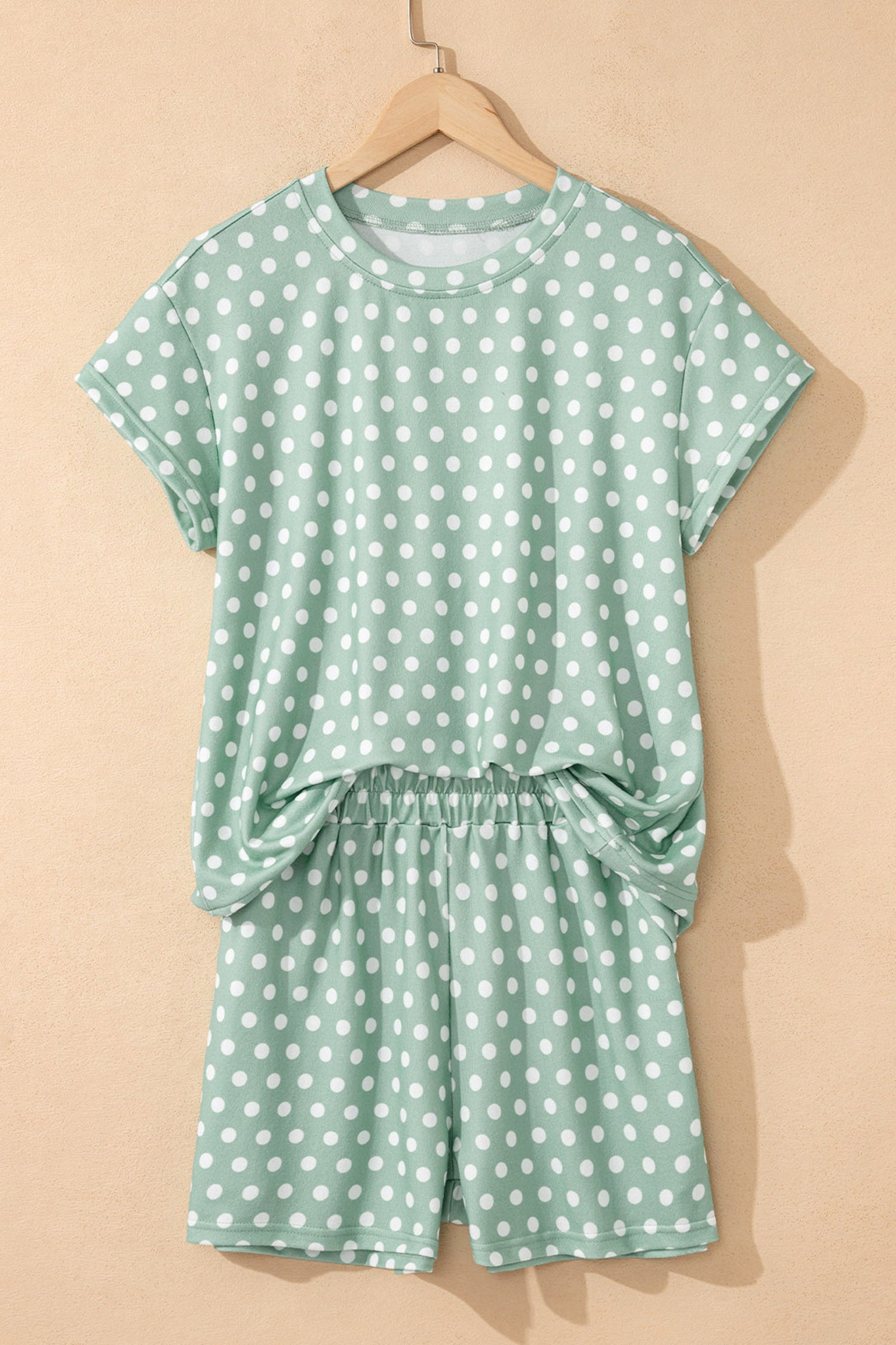 Brown Polka Dot Print Short Set