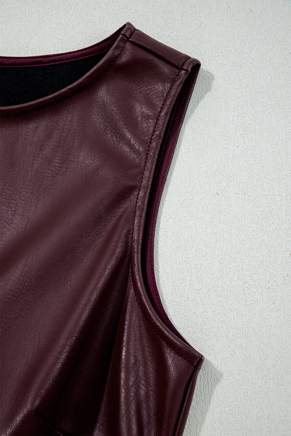 Wild Ginger Vegan Leather Sleeveless Mini Dress
