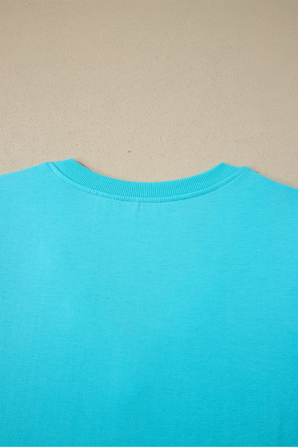 Mint Green Solid Color V Neck Short Puff Sleeve Blouse