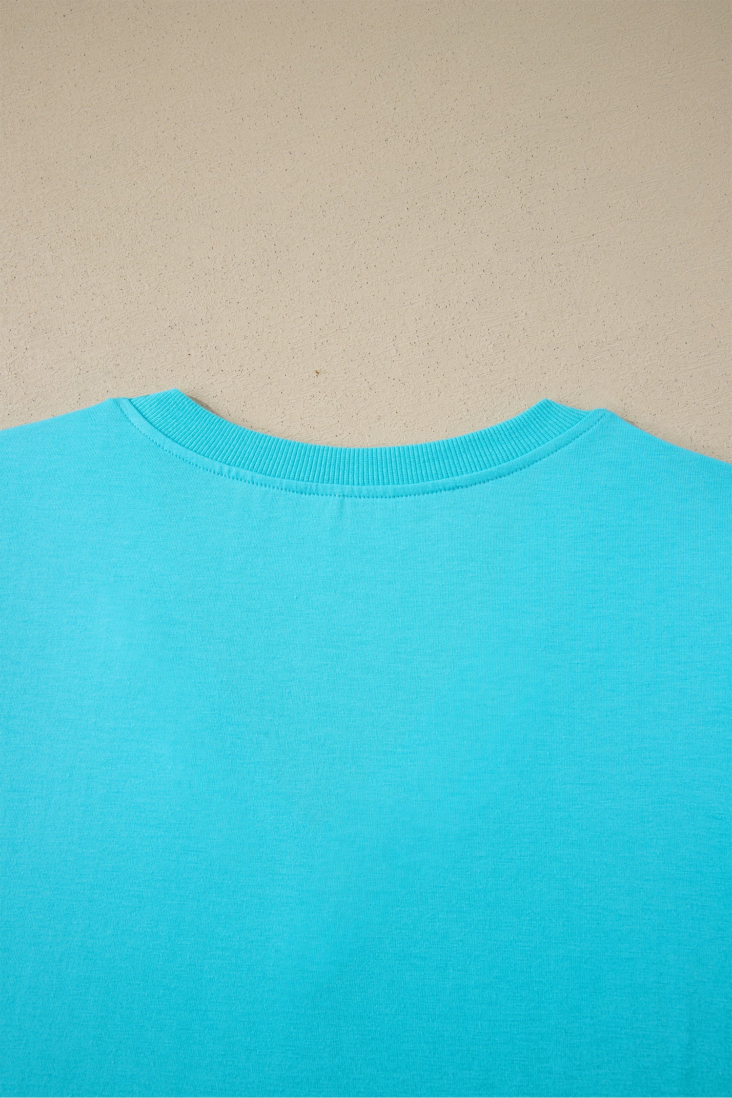 Mint Green Solid Color V Neck Short Puff Sleeve Blouse