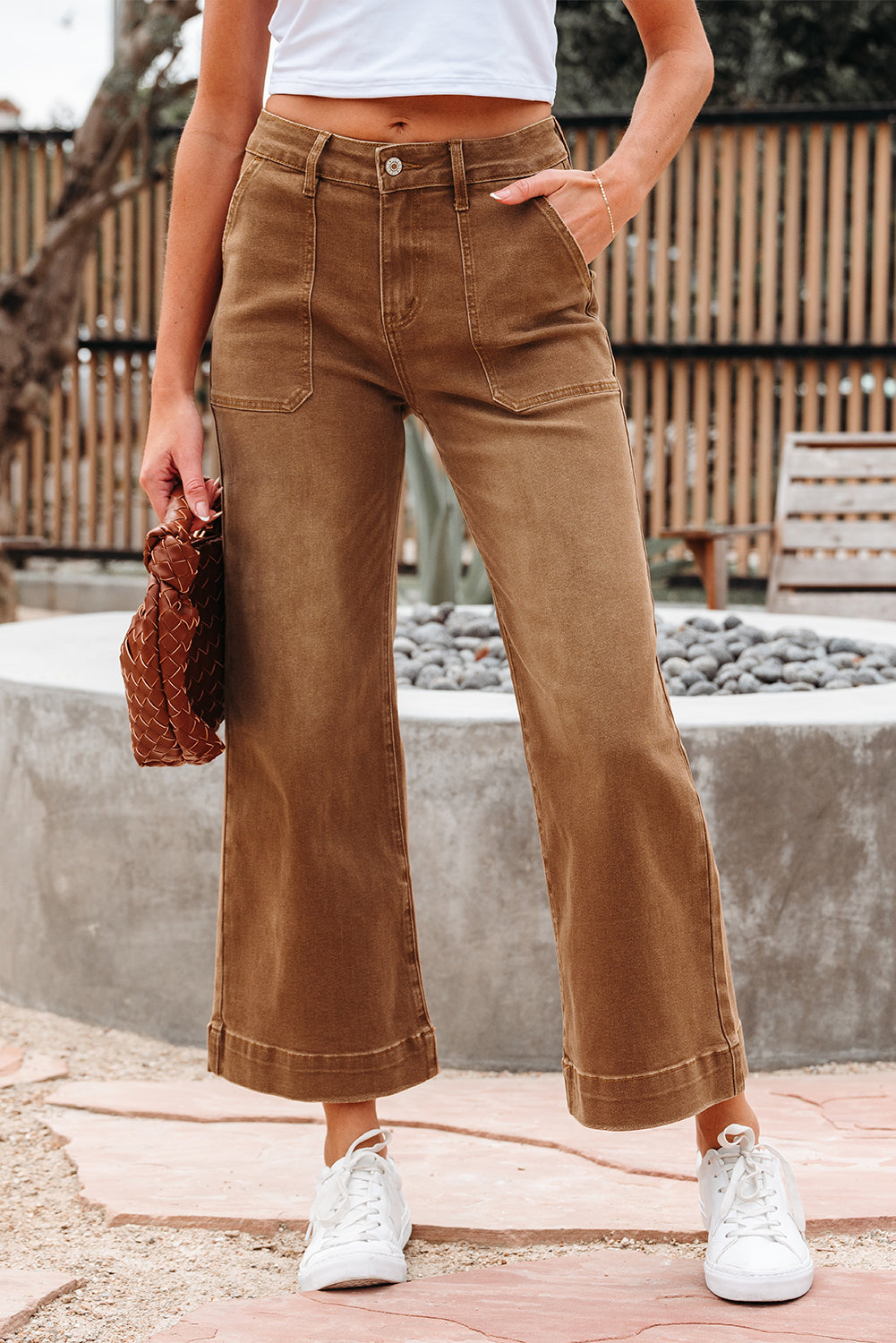 Ashleigh Blue Cropped High Rise Wide Leg Jeans